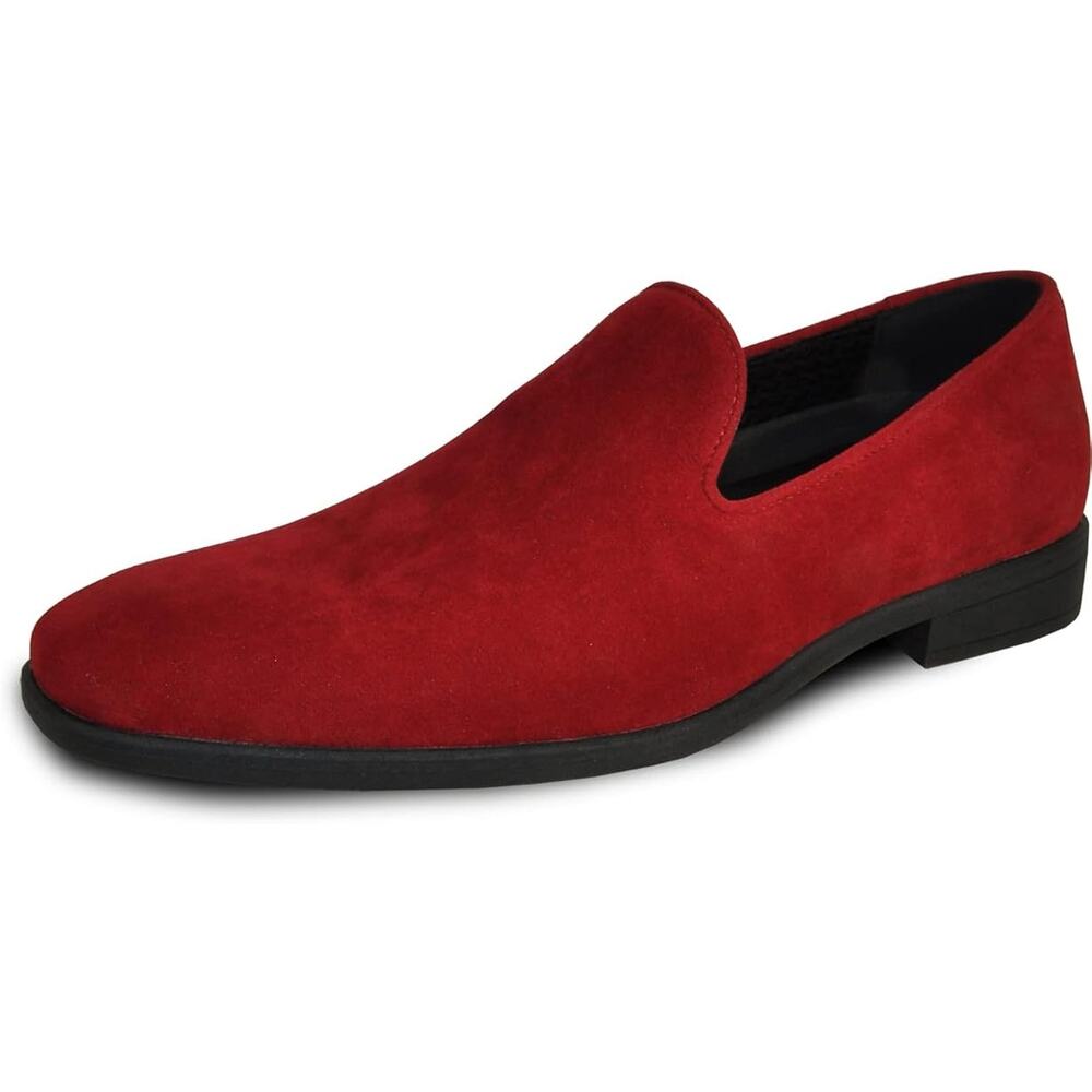 Vangelo Mens Size 14 Red Velvet Slip On Formal Tuxedo Prom Wedding Loafer Shoes